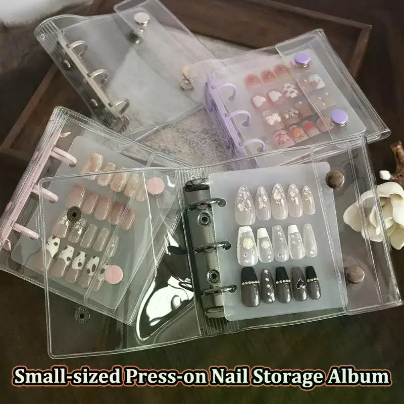 Nail Art Piece Fake Nail Storage Book Double Buckle 3 Holes Card Clip Display Board DIY Simple Album Storage Book