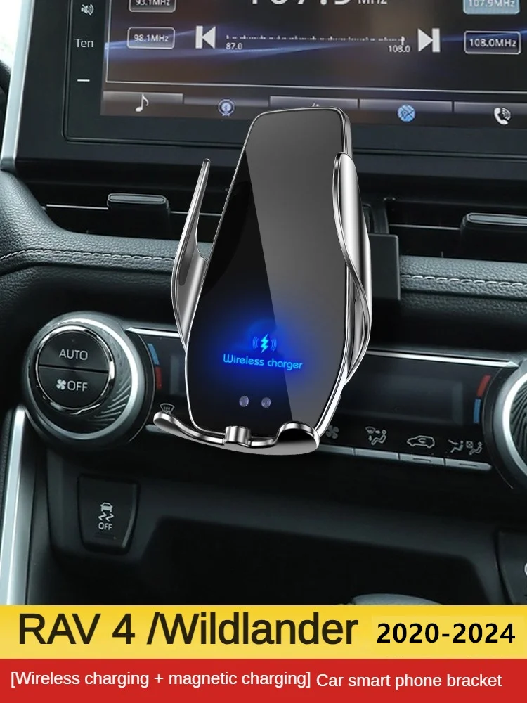 Suporte para Celular com Carregador Sem Fio para Toyota RAV4 2020-2024, Suporte para GPS
