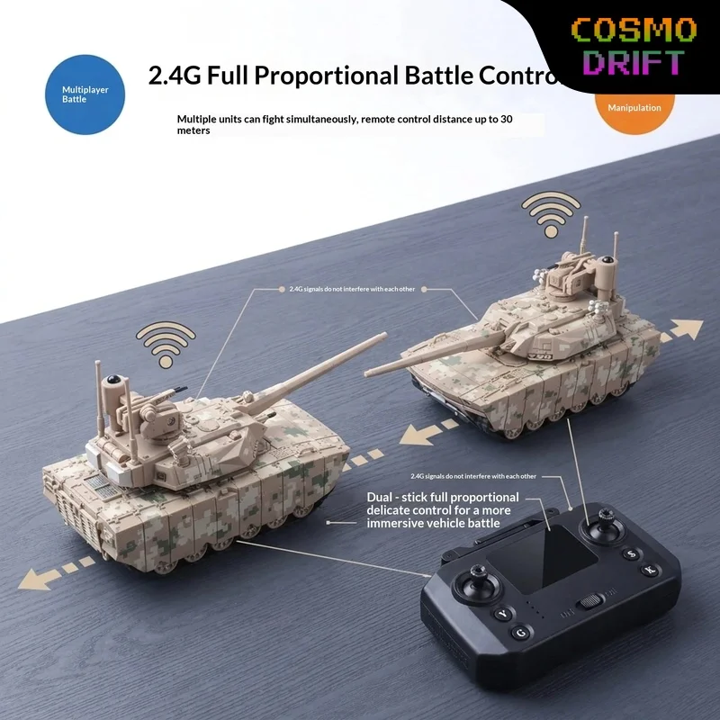 Hot Hubugui Rc Battle Tank Ztz100 Palm Size 1 68 Scale 24G Remote Control Multiplayer Combat All Direction Control tank