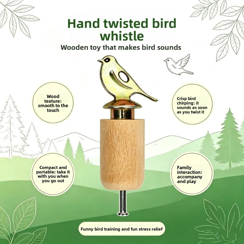 Hand‑Twist Wooden Bird Whistle, Simulation Bird Call, Handmade Bionic Whistle Toy, Scenic Spot Souvenir Kids Gift Plaything