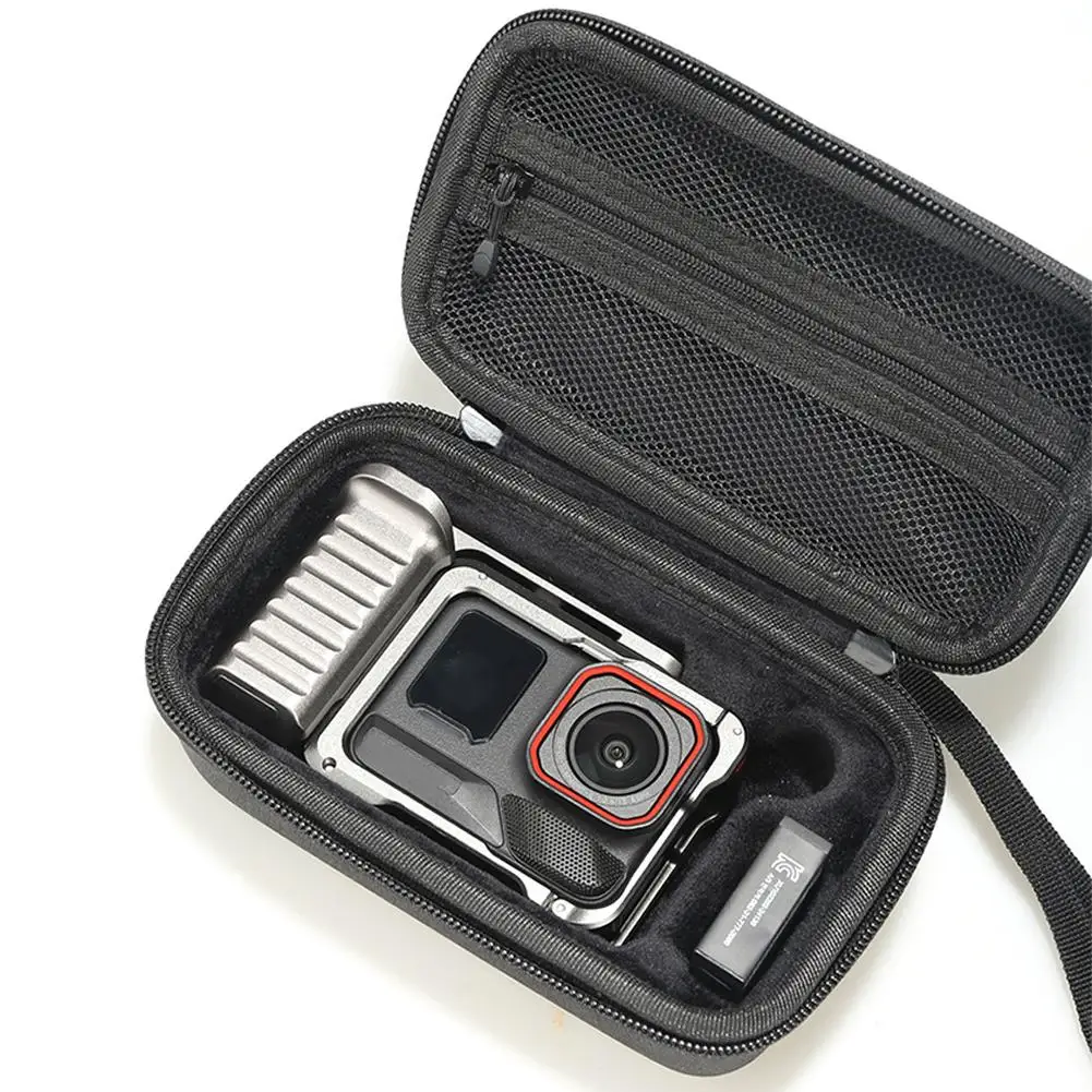 For Insta 360 Ace Pro 2 Shooting Set Storage Bag Camera Lens Pouch Zipper Isolation Double Chain Opening Fluff Lined Protection