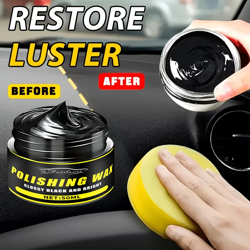 Durable Car Tire Wax Black Shine Restores Original Black Covers Whitening Anti-Cracking Anti-Aging Protection for Plastic Parts