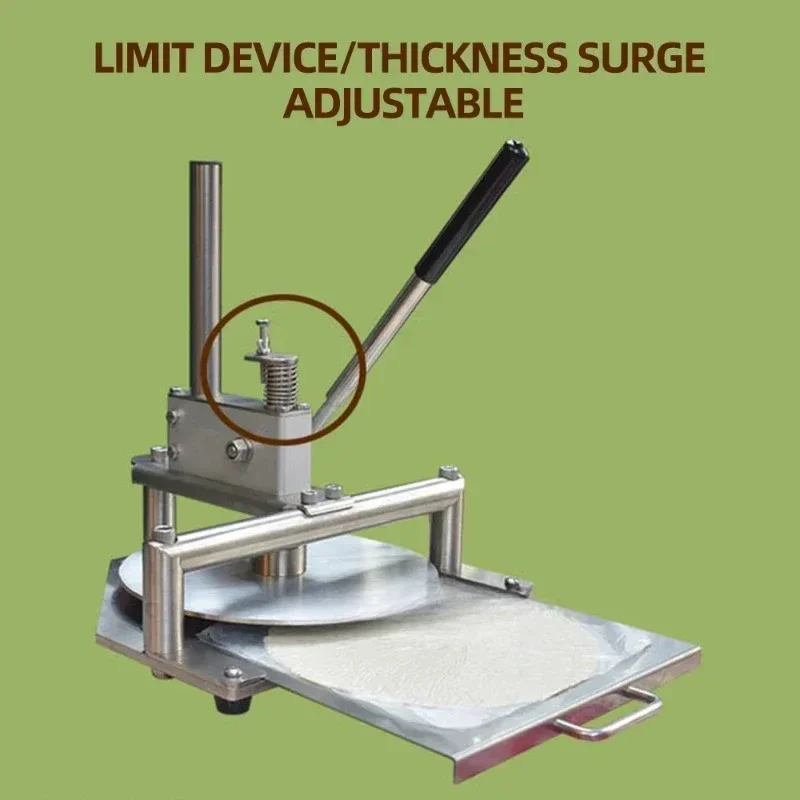 25CM Commercial Dough Press Machine Stainless Steel Manual Pizza Former Dough Flattening Machine Food Processor