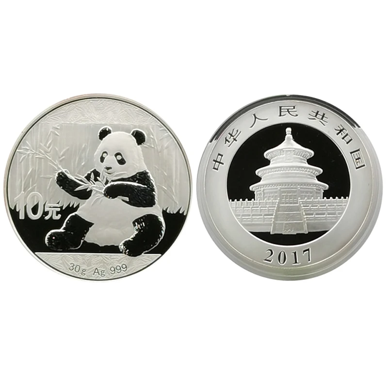 

2017 China Panda Silver Coin 30g Ag .999 Commemorative Coins New Year Christmas Gifts 10 Yuan