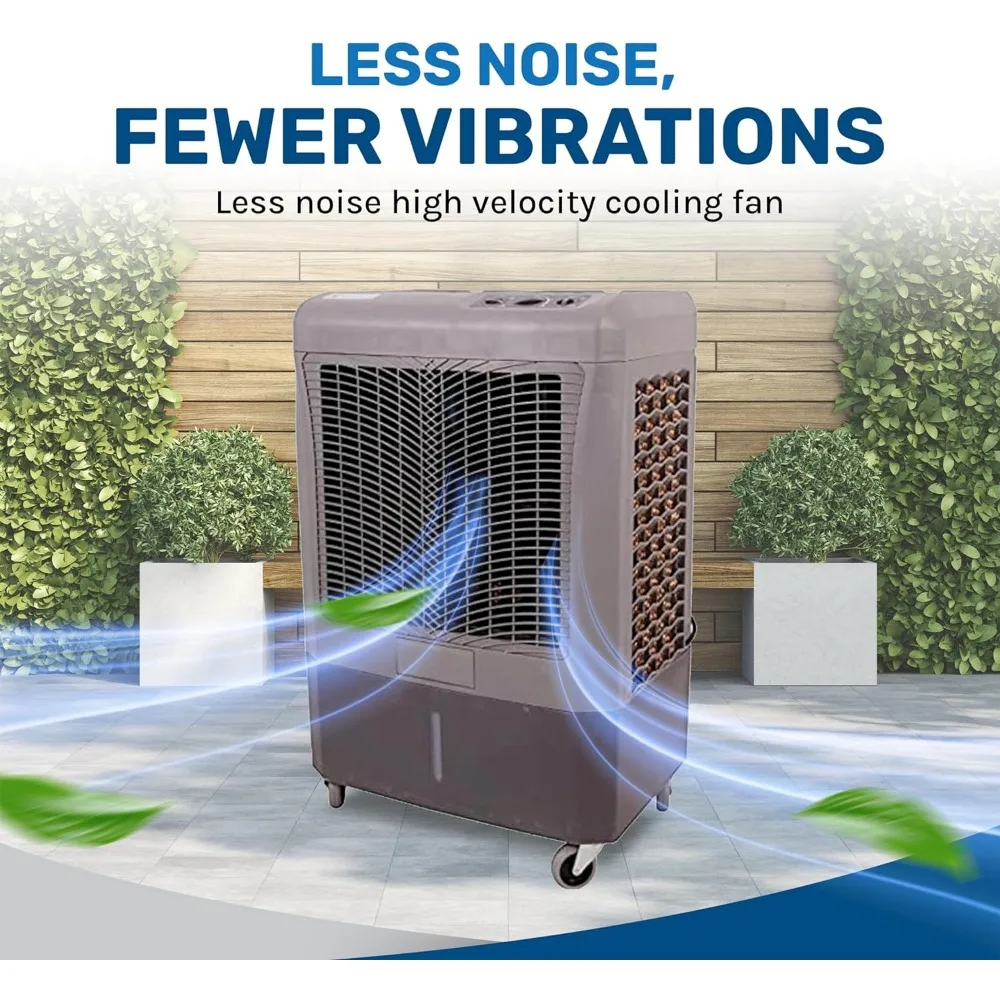 Enfriadores de agua portátiles, 3100 CFM MC37M, enfriador evaporativo de aire con ventilador de 3 velocidades, 950 sq. Gris