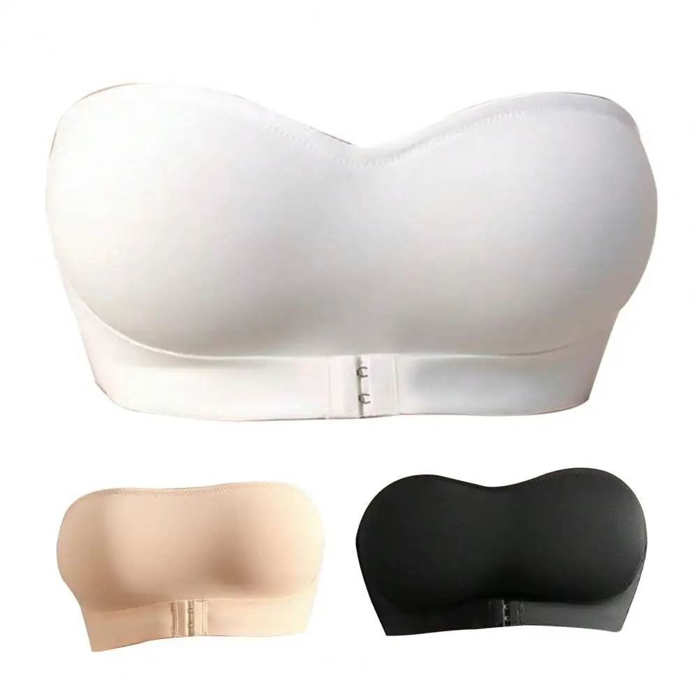 Invisible Finish Bra Tube Top Bra Support Nonslip Strapless Support Strapless Bra Padded Tank Top Removable Tube Top Bras 90