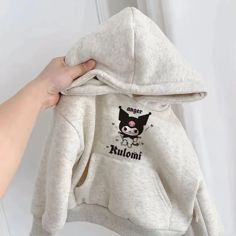 

Kawaii Kuromi Sanrio Student Cute Cartoon Long Sleeve Hooded Hoodie Children Comfortable Warm Clothes Sportswear Gift for Kids