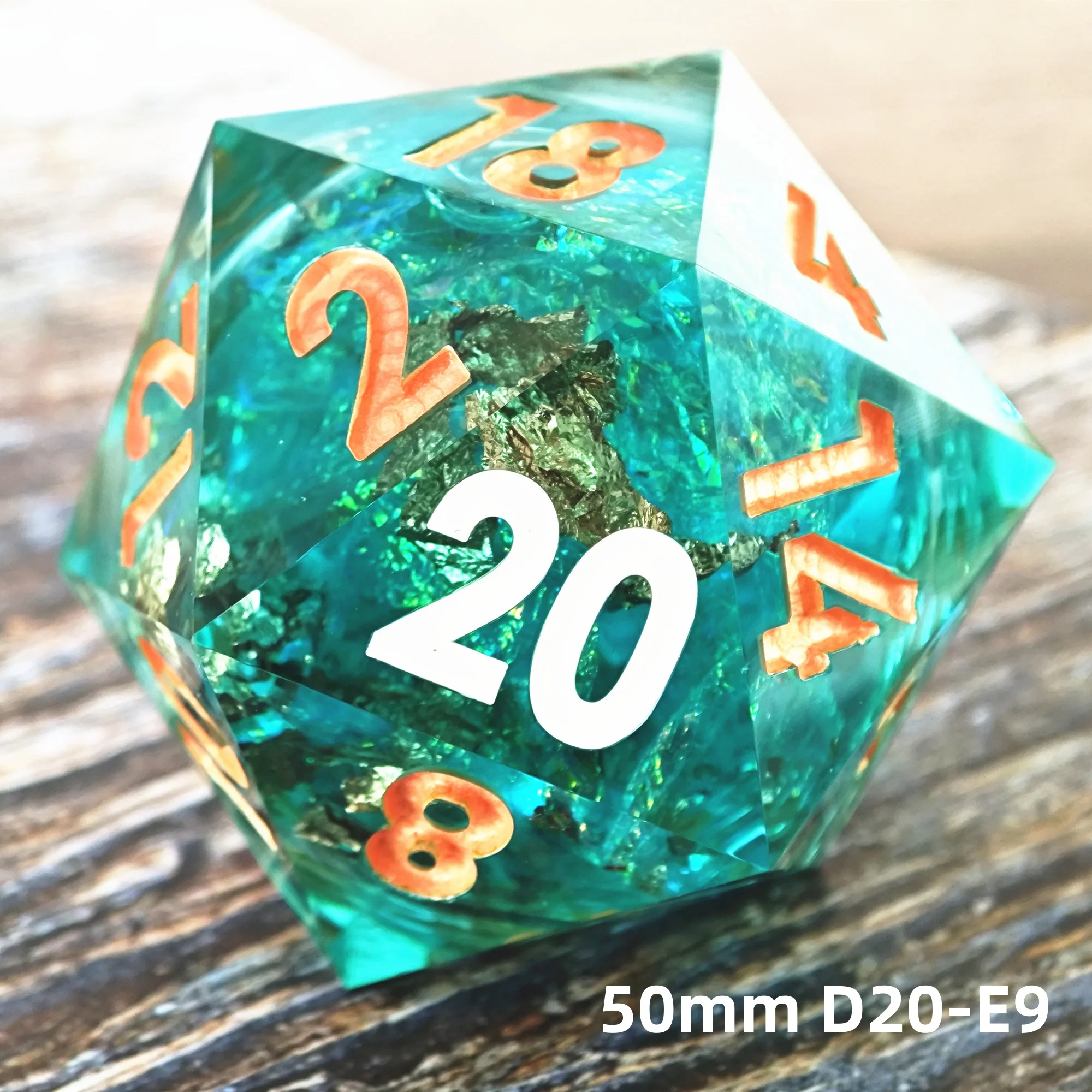 MINI PLANET Liquid Core 50mm D20 Dice Huge Polyhedral Resin 20 sided Dice For RPG Board Game DND D20 Dice with Sharp Edges