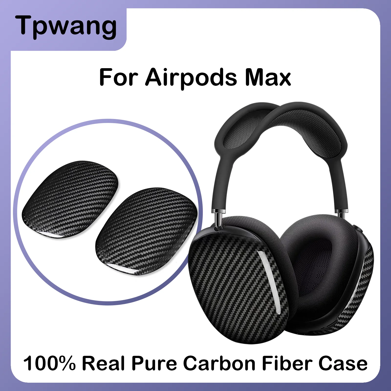 100% Real Pure Carbon Fiber Case For Airpods Max Ultra-thin Anti-Fall Hard Cover Protect Case For Apple Airpod Max