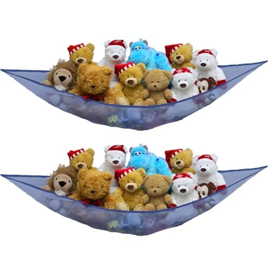 

2 Pack Stuffed Animal Toy Hammock Net, Corner Wall Storage for Room