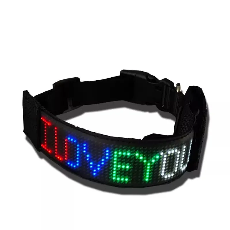 

LED collar editable APP DIY custom live broadcast mirrored text