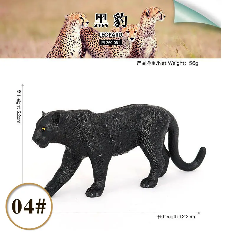 Cognitieve simulatie Wildlife Modellen Luipaard Panter Cheetah Sneeuwluipaard Actiefiguren Miniatuur Ornament Accessoires Speelgoed