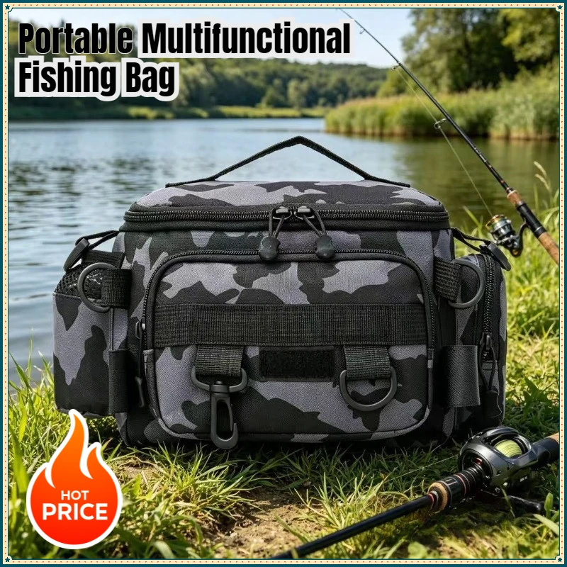 2026hot Selling Outdoor Fishing Equipment Bag Large Capacity Multifunctional Portable Crossbody Single Shoulder Fishing Tool Kit