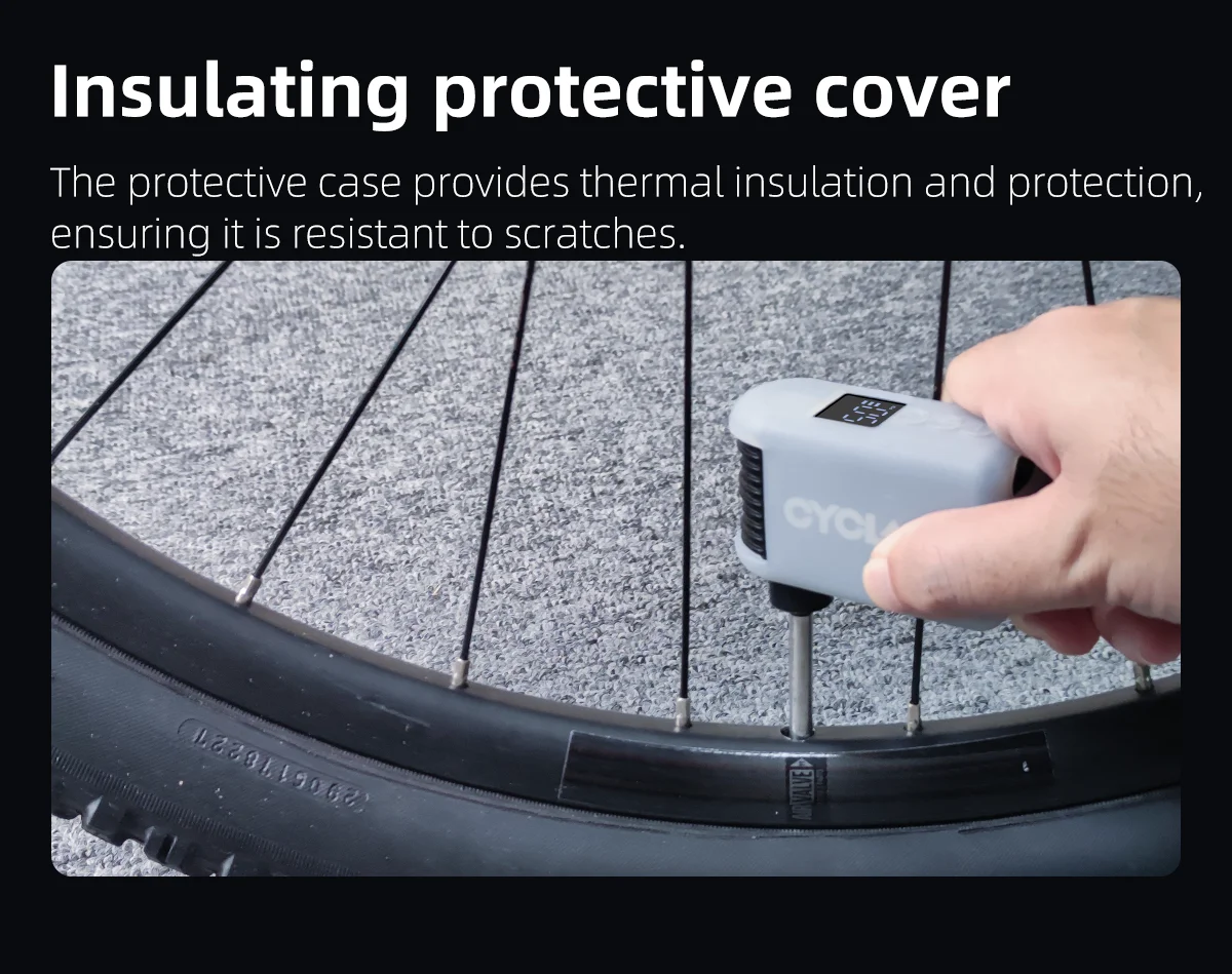 CYCLAMI A2 Mini Tragbare Fahrradpumpe Wiederaufladbarer Luftkompressor 120 PSI Typ-C Fahrradzubehör für Schrader- und Presta-Reifen A2MINI – Detail 13