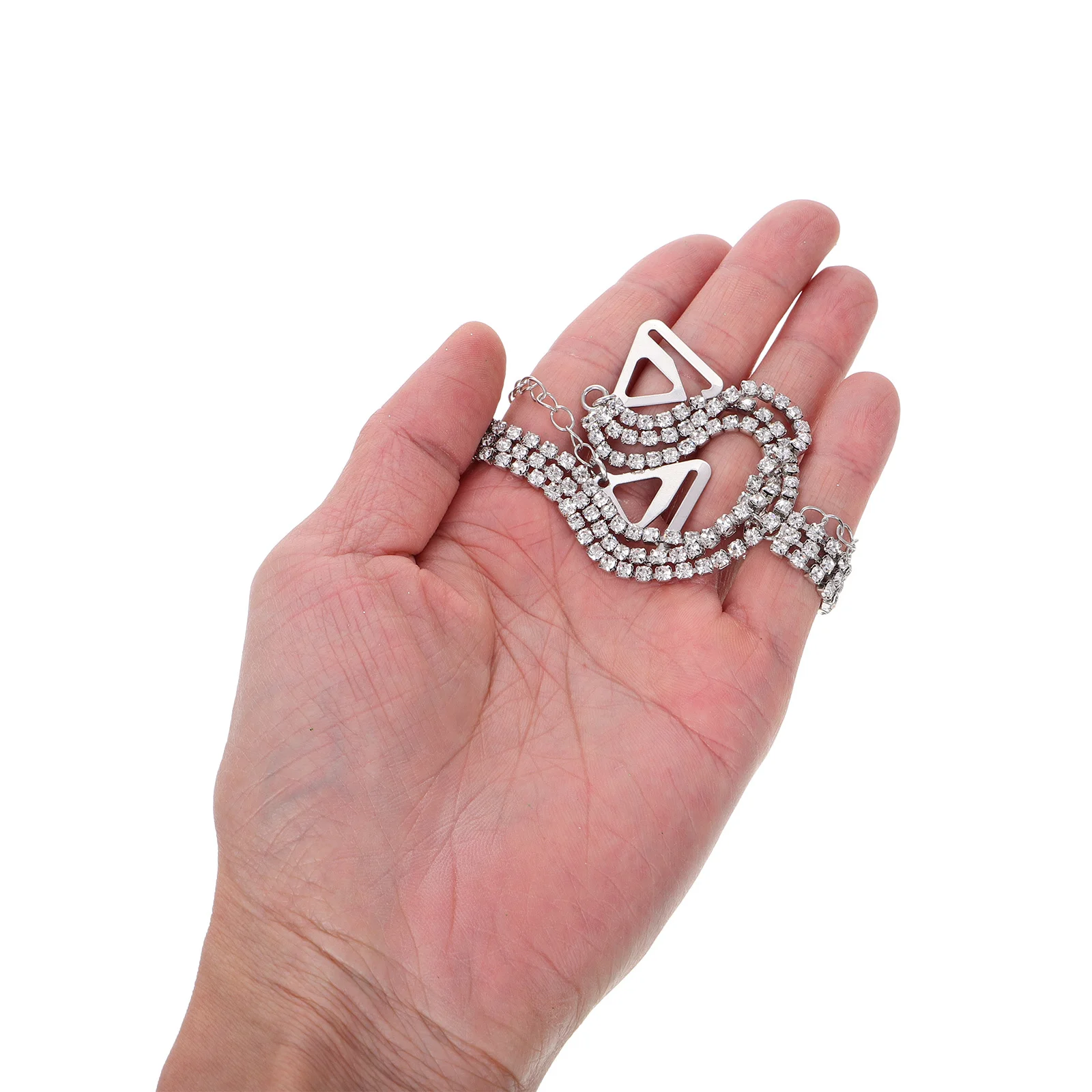 1 ペアのブラジャーストラップホルダーラインストーン滑り止め下着ショルダーストラップ快適で耐久性のある夏のベストホルタートップスブラベルト