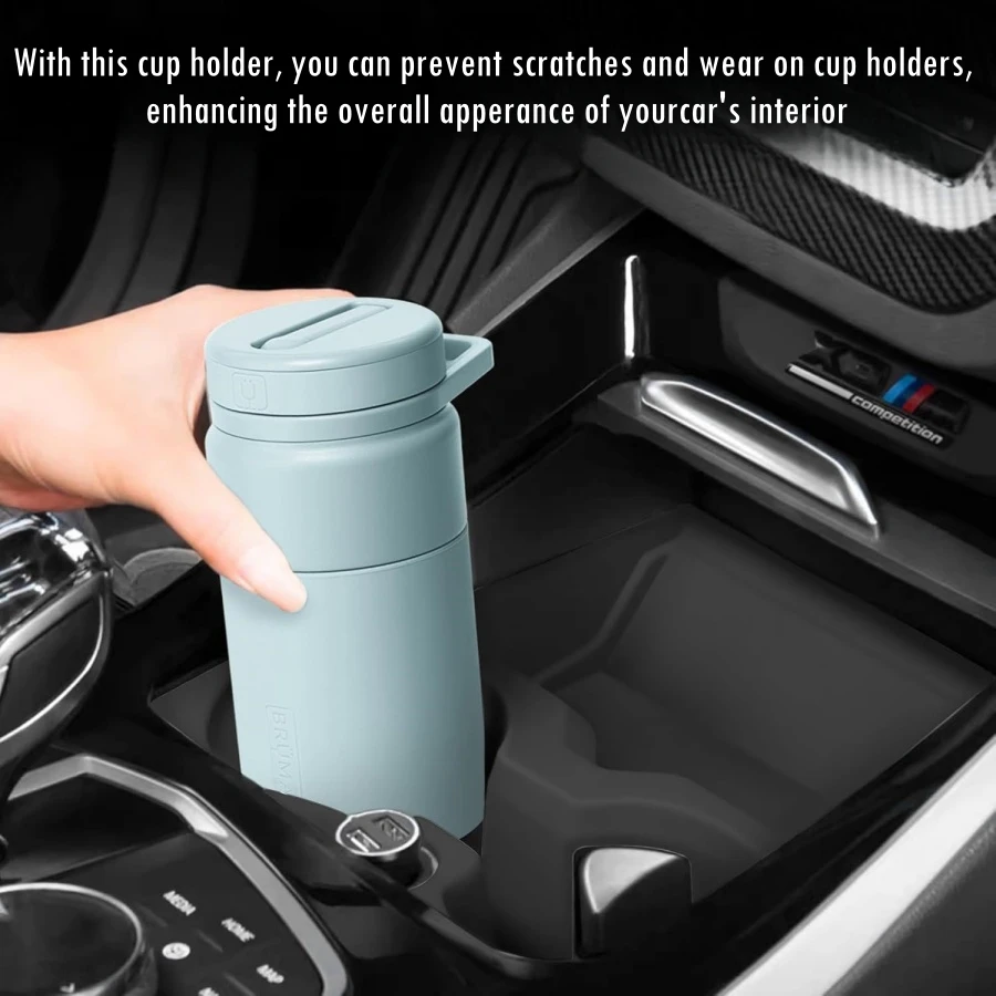 Silicone Anti Slip Cup Holder For BMW IX3 X3 X4 & 3/4 Series I3 I4 2020-2024 With Storage Tray Cover Mat Accessories