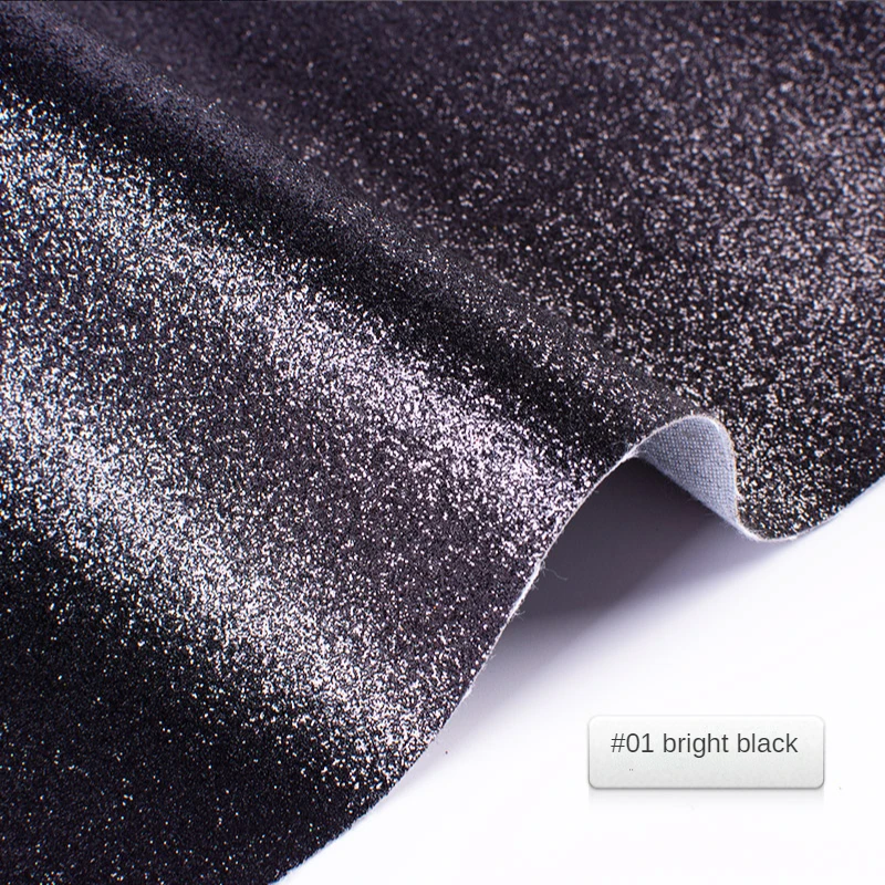 Faux Leather Fabric Glitter By The Meter for Upholstery Sofa Covers Diy Sewing Sequin PU Cloth Decorative Thickened Black White