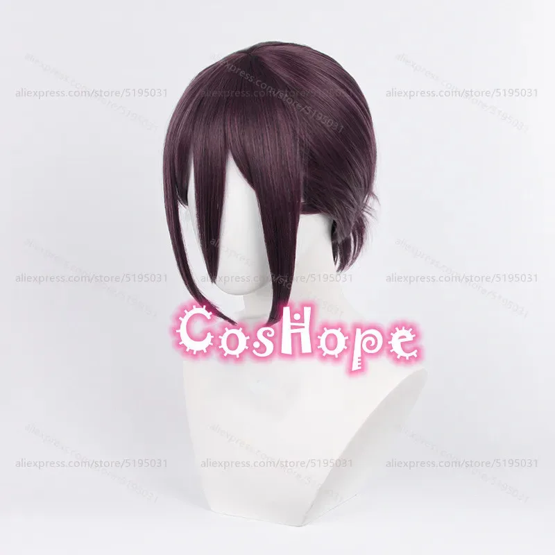 Reze Cosplay Wig Short Dark Purple Wig Cosplay Anime Cosplay Wigs Heat Resistant Synthetic Wigs Party Hair for Women