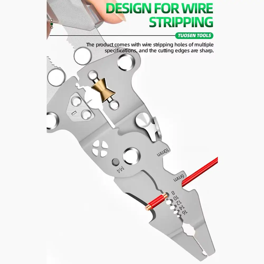 متعددة الوظائف للطي سلك متجرد 2025 جديد المكشكش مع مفك البراغي هوك سكين سداسية وجع سلك الفاصل