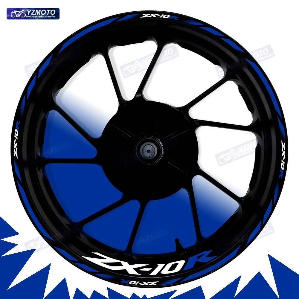 

For ZX-10R ZX10R ZX 10R Motorcycle 17 Inch Front And Rear Wheel Sticker Decorative Hub Decal Modified Reflective Rim Stickers