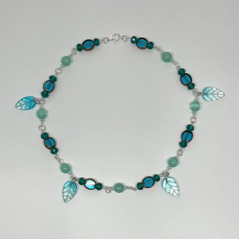 Avatar Necklace glass beads leaf Handmade