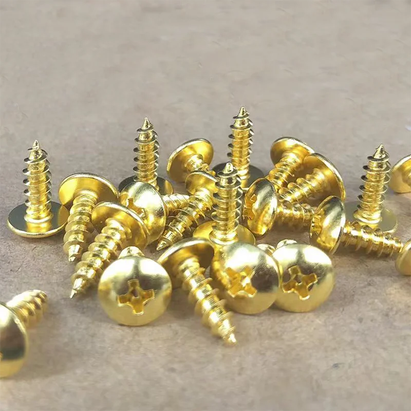 Golden Flat Head Self-Tapping Screws Phillips Screws M3 M3.5 M4 M5