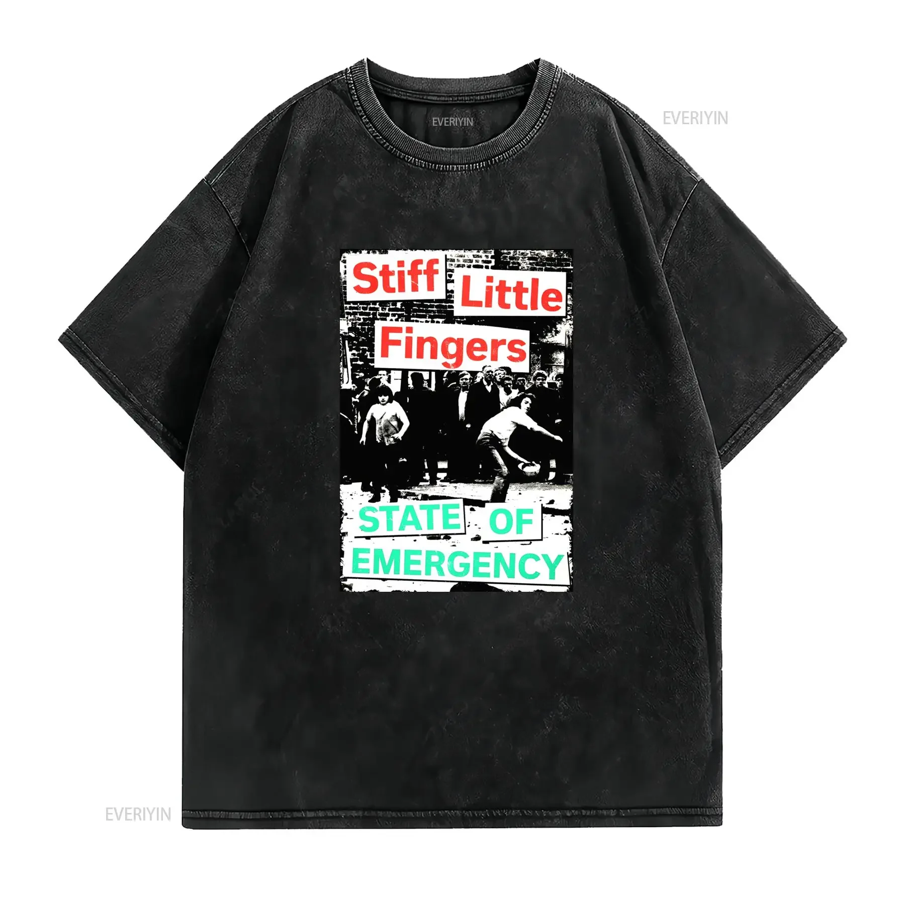Stiff Little Fingers Band T Shirt Casual Crew Neck Slight Stretch Fabric Regular Fit Print Pattern Perfect for Men All season