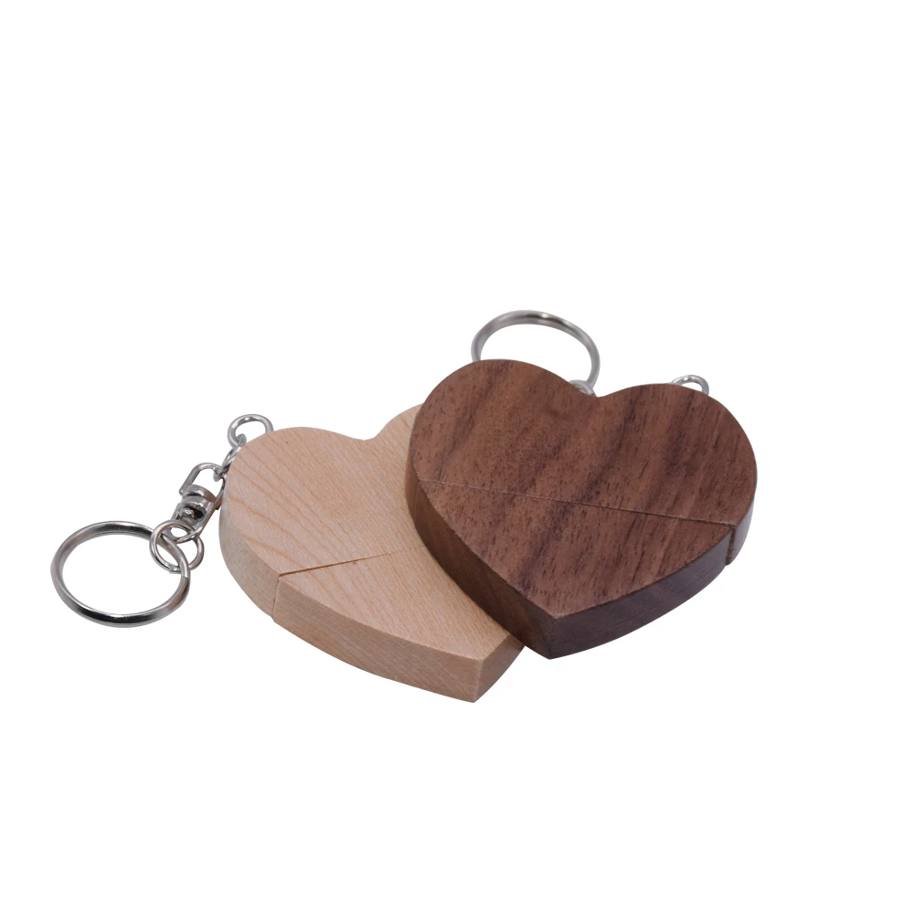 Houten Hart Liefde Hart Custom Made Logo Usb Flash Drive 4Gb 8Gb 16Gb 32Gb 64Gb Usb 2.0 Pen Drive Fotografie Cadeau Pendrive