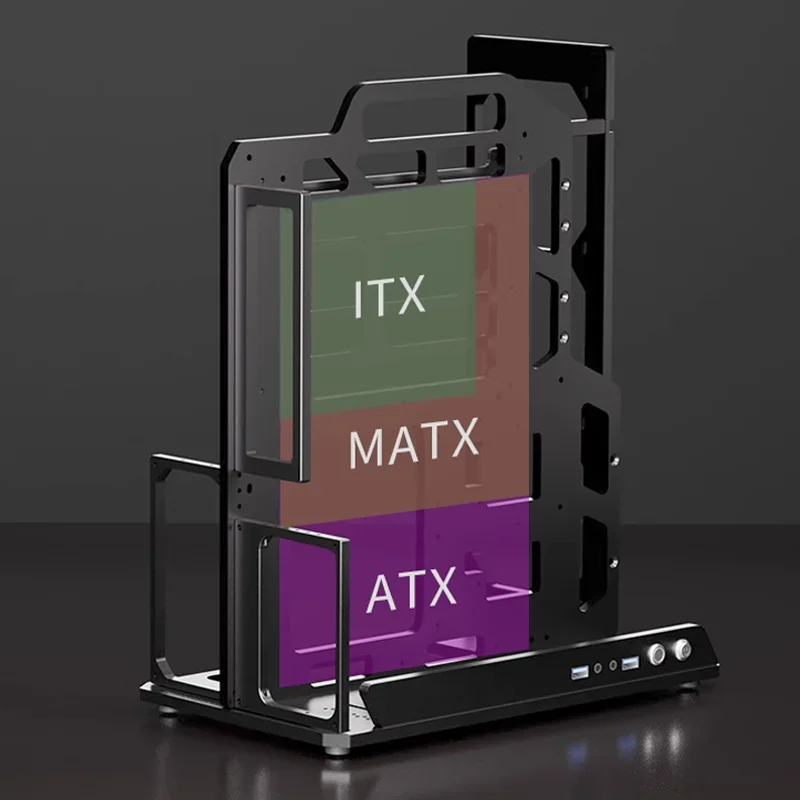 Open style PC case Diy Gaming pc Case for ATX M-ATX ITX water cooling computer case aluminum frame with 360mm radiator space