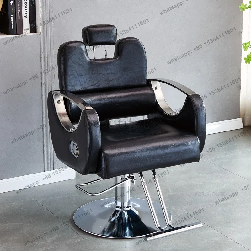 

Modern Lying Down Barber Chairs Hair Salon Professional Barber Chair Simple Salon Furniture Rotatable Hairdressing Salon Chair B
