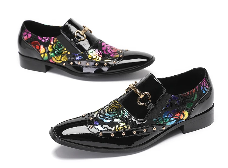 BOARD Herbst Herrenschuhe Spike Luxuriöse Persönlichkeit Bankett Niete Tigerkopf Druck Formelle Kleidung Schuhe – Detail 13