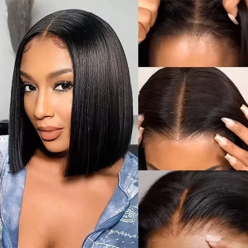 Straight Blonde Short Bob Wig Human Hair 13x4 Lace Frontal 200% Density Bob Wigs Short Straight Bob Wigs for Women