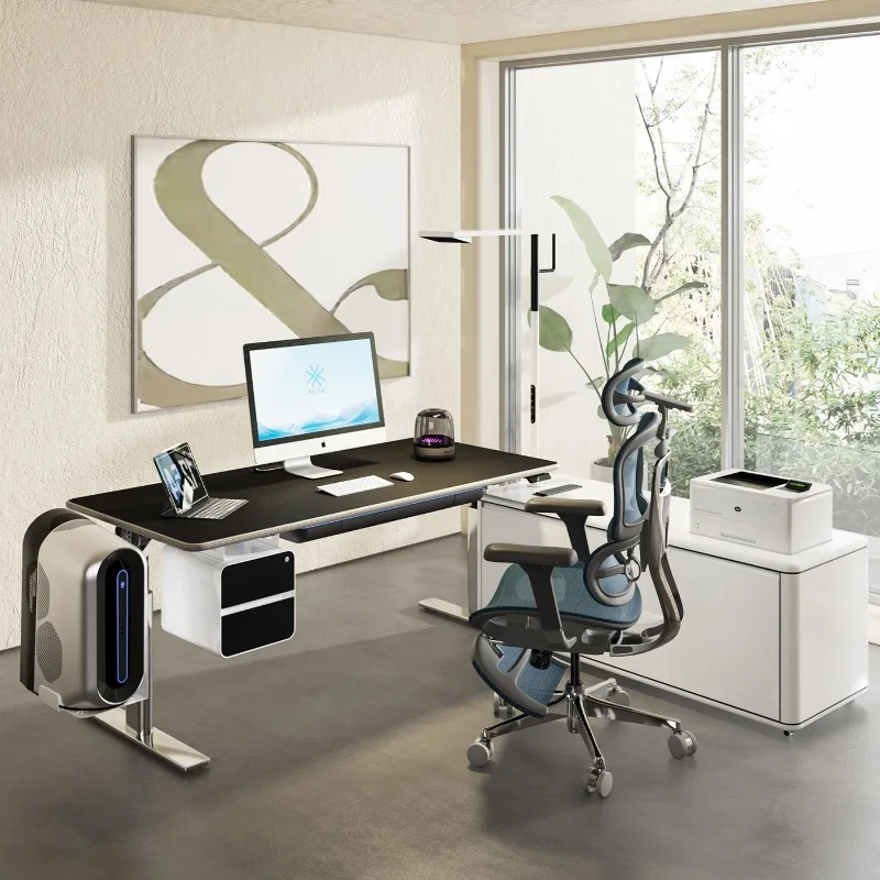 

A8-s lift mid-shift table Electric lift table President table Designer desk Boss desk can be lifted