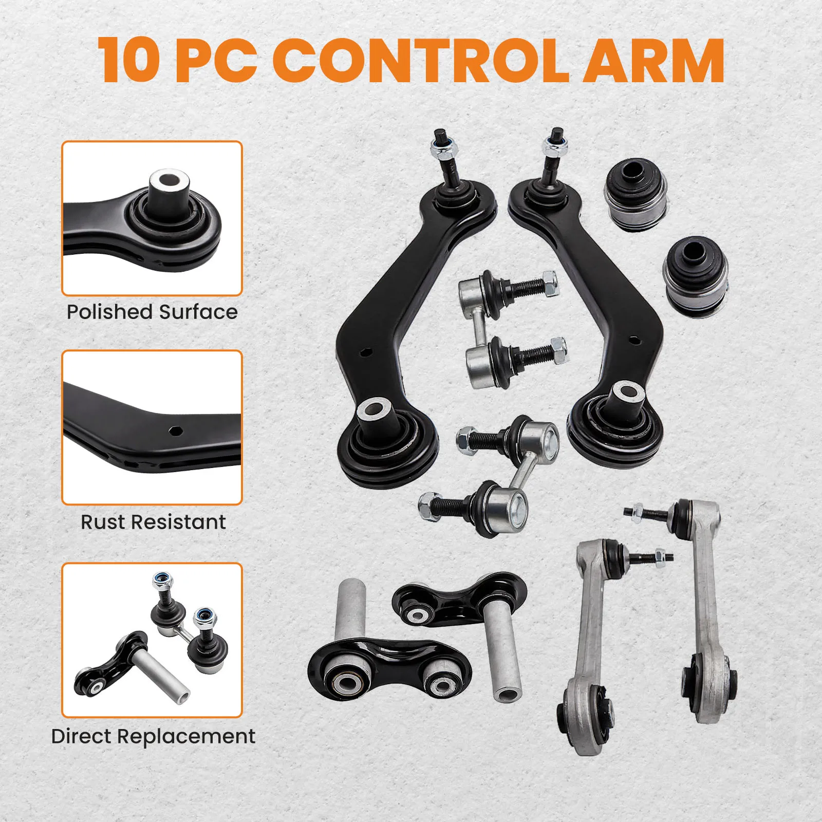 10X Rear Control Arm Suspension Kit For BMW X5  E53 2000 2.5i/3.0i/4.4i N62/4.6is/4.8is