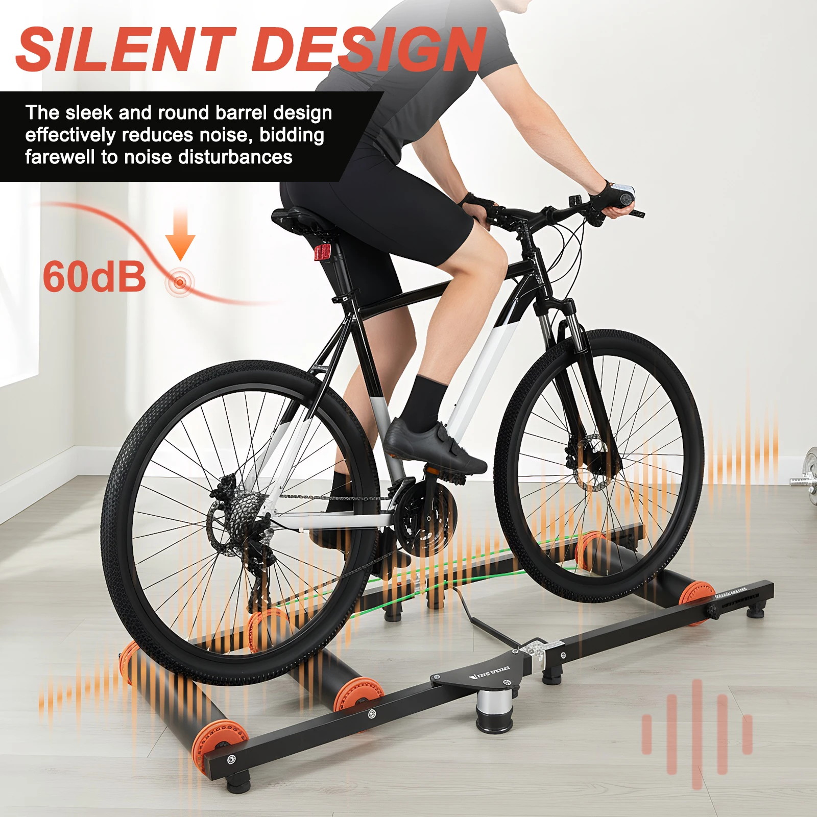

Foldable Indoor Bike Trainer Stand Bike Stand for Indoor Riding Silent Adjustable Aluminum Alloy for 16-27.5in Wheels and 700C