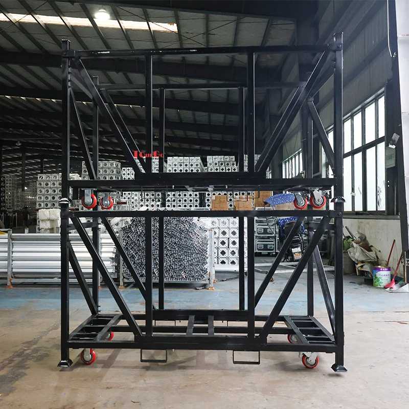 Mobile Portable Stackable Storage Transportation Stage Carts for 10 In1 Stage Dance Floor Trolley with Wheels