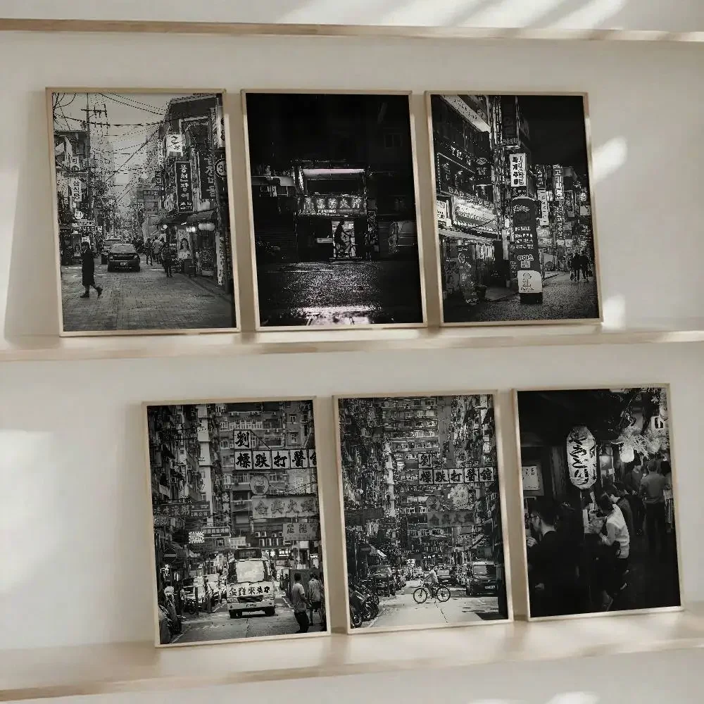 Bangkok Street Hong Kong Street Seoul Food Tokyo Posters High Quality Self-adhesive Wall Art Decorations Color Prints Sticky
