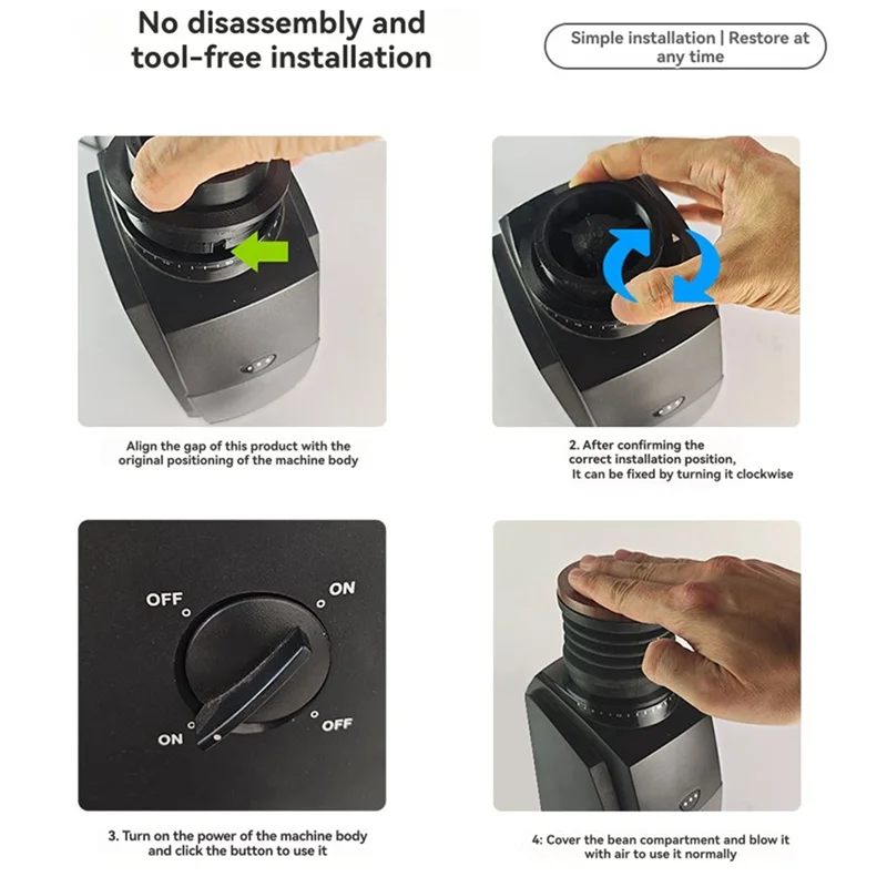 ABVI-Single Dose Hopper Silicone Coffee Grinder For Baratza Encore Blowing Bean Bin For Cleaning&Collecting Coffee Powder