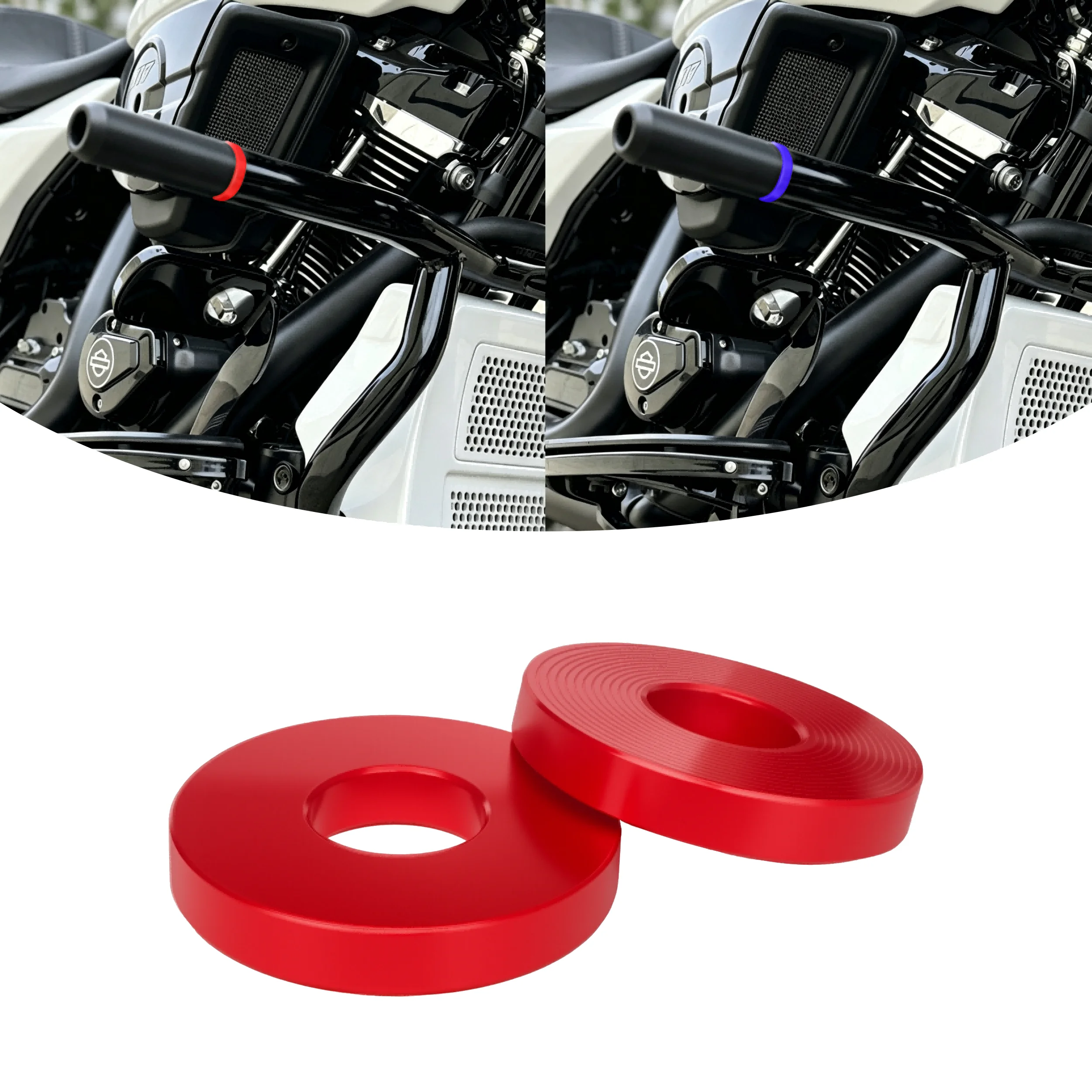 Performance CNC Machined Color Spacer Bumper Washer Replacement Parts For Motorcycle Engine Guard For Harley Engine Guard