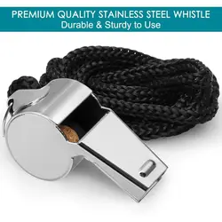 Silbato de acero inoxidable para árbitro, herramienta de porristas para entrenamiento de fiesta, fútbol, baloncesto, deporte, Rugby, Metal con cuerda