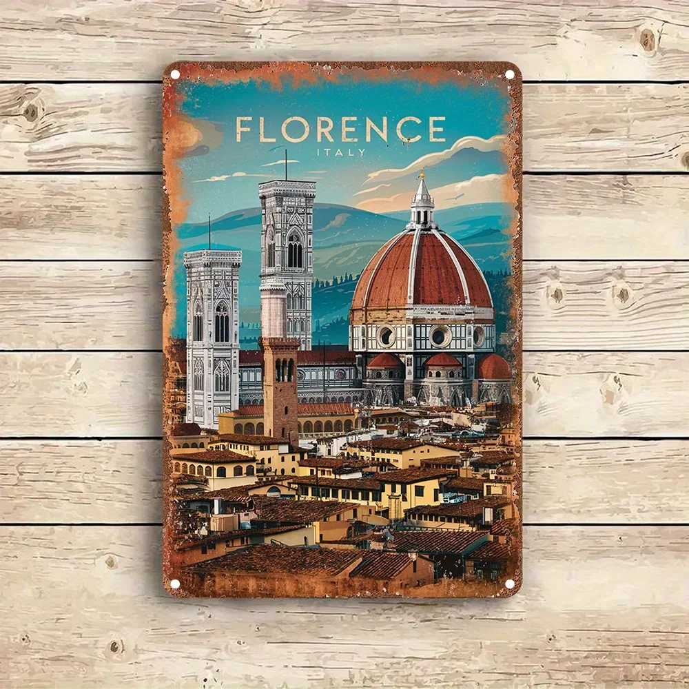 Florence Italy Tin Sign - Aluminum Wall Decor For Restaurants, Bars & Cafes - Indoor/Outdoor Art For Home & Gif