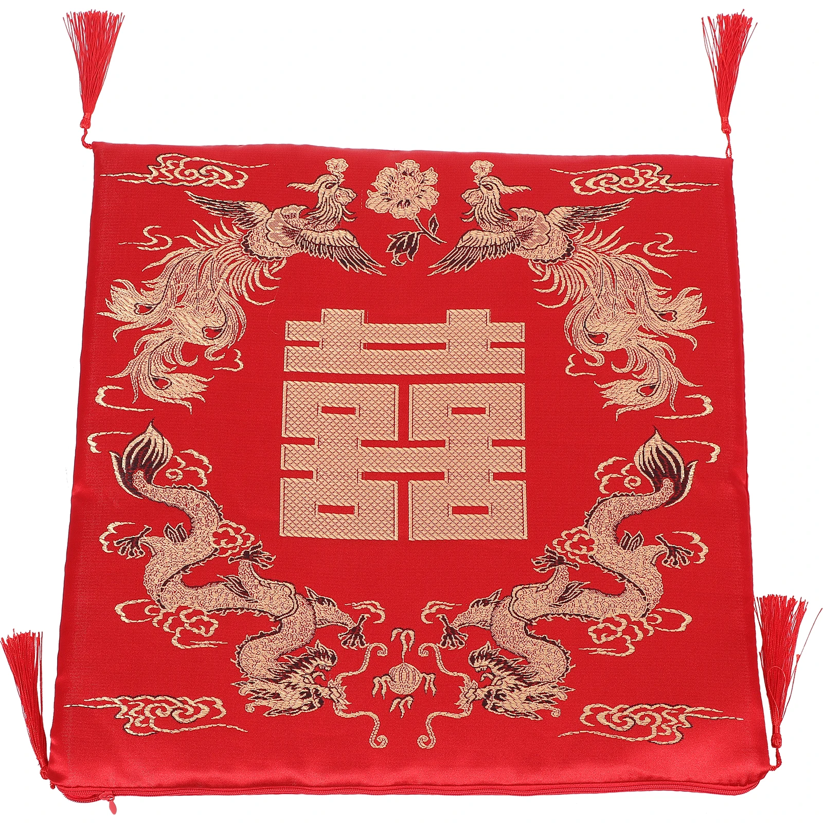 Cojín cuadrado para silla Dragon Phoenix, cojín de asiento suave y grueso para comedor, oficina, asientos de coche, cojín de asiento cuadrado