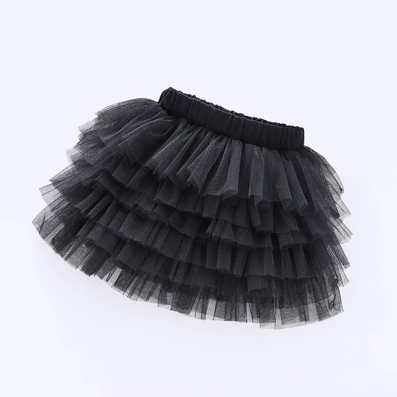 DE PEACH Elegant Girls 6-Layer Tulle Tutu Skirt Baby Kids Princess Birthday Party Skirts Children Dance Skirt Summer 2-16 Years