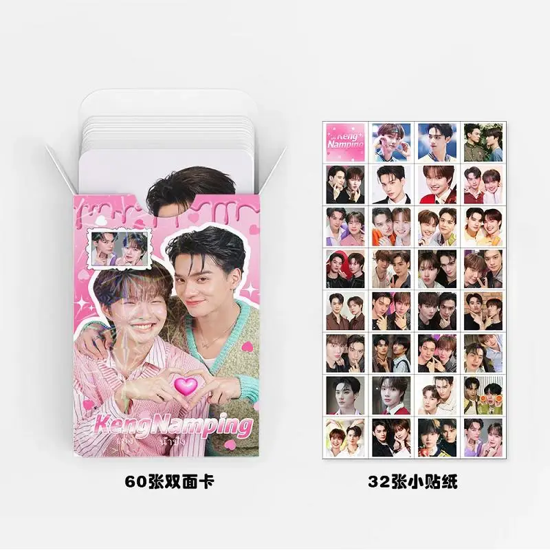 92 szt. Tajska Gwiazda KengNamping Laserowe Karty Lomo - Zestaw Fotokart z Dramy HD CP Keng i Namping z Mini Naklejkami, przedmioty kolekcjonerskie