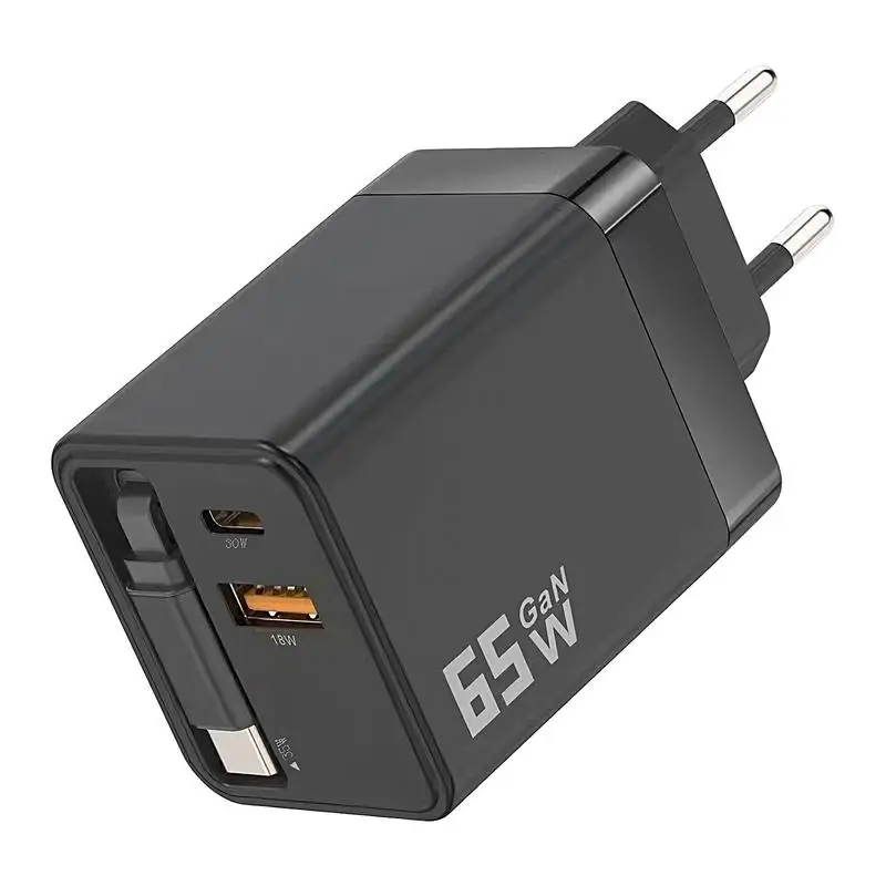 

Retractable USB Charger 65w USB Wall Charger Multiport Block Plug Station Portable For Car Driver Electronics Desktop Laptop