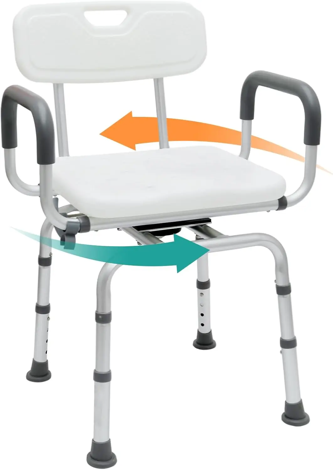 Portable Seat with Armrests and Back, Adjustable Height Seat for Bathtub