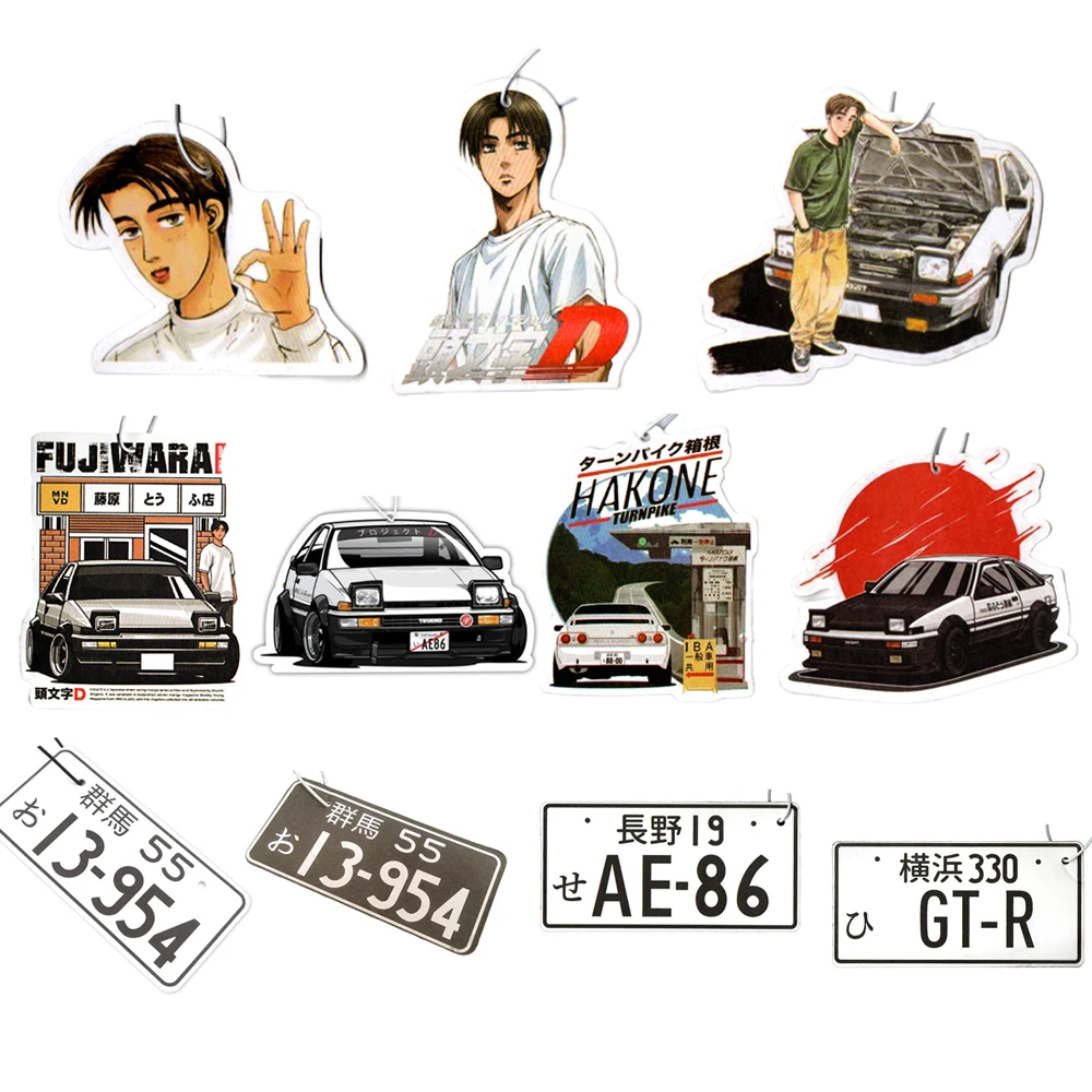 Initial D Air Freshener JDM Car Perfume Hanging Car Rear Diffuser Interior Auto Fragrance Accessories AE86 Fujiwara tofu Shop