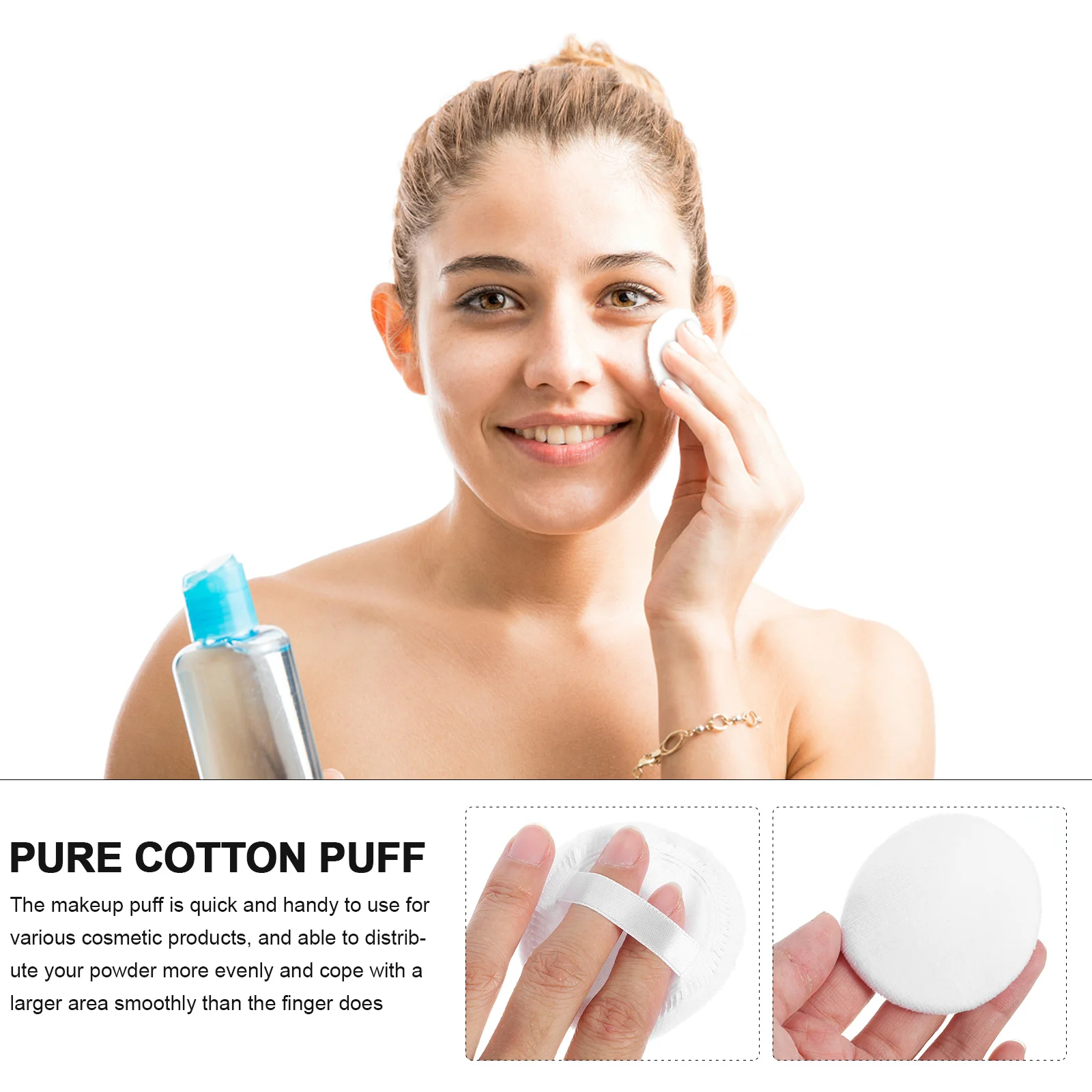 

10Pcs Cotton Makeup Puff Dry Powder Soft Face Powder Applicators Beauty Makeup Pads for Foundation Face Puff