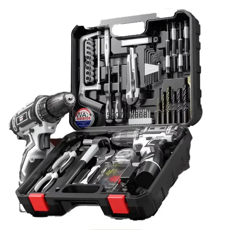Wmwmnu for Customizable Rechargeable Lithium Brushless Angle Grinder Cordless Wrench Toolbox Set Power Bit for
