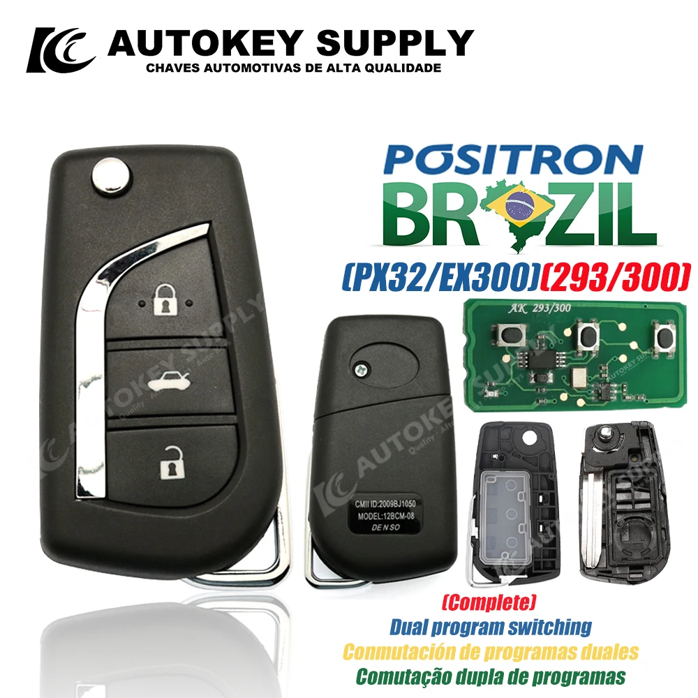 

Positron Flex For Toyota Remote Car Key With Logo High-Quality Alarm System Double Program PX32 EX300 293 330 360 AutokeySupply